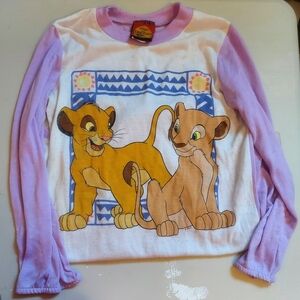Vintage 90s Disney Kids Simba and Nala Long Sleeve Nightgown